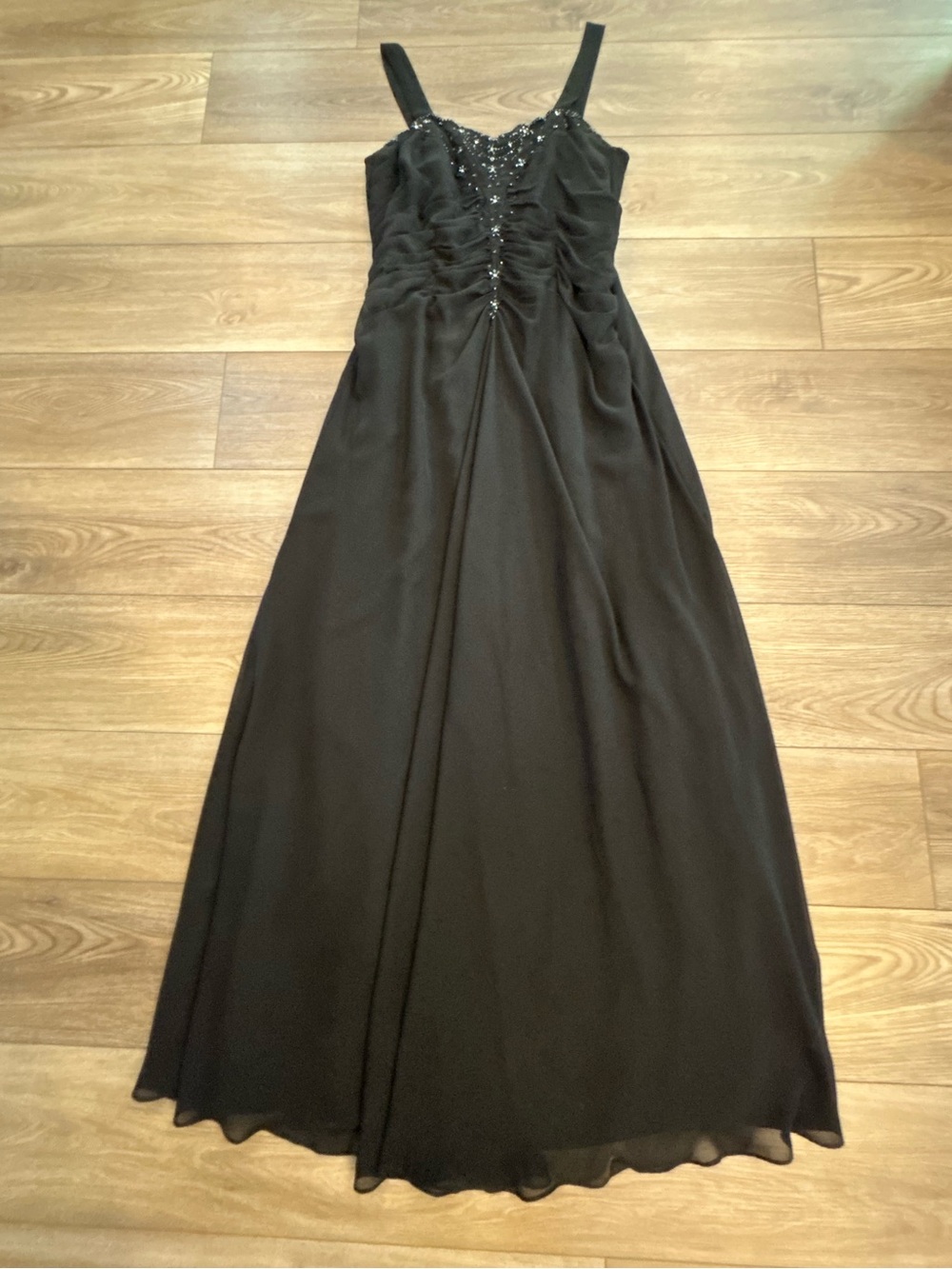 Jade by Jasmine Black Beaded Formal Evening Gown Dress